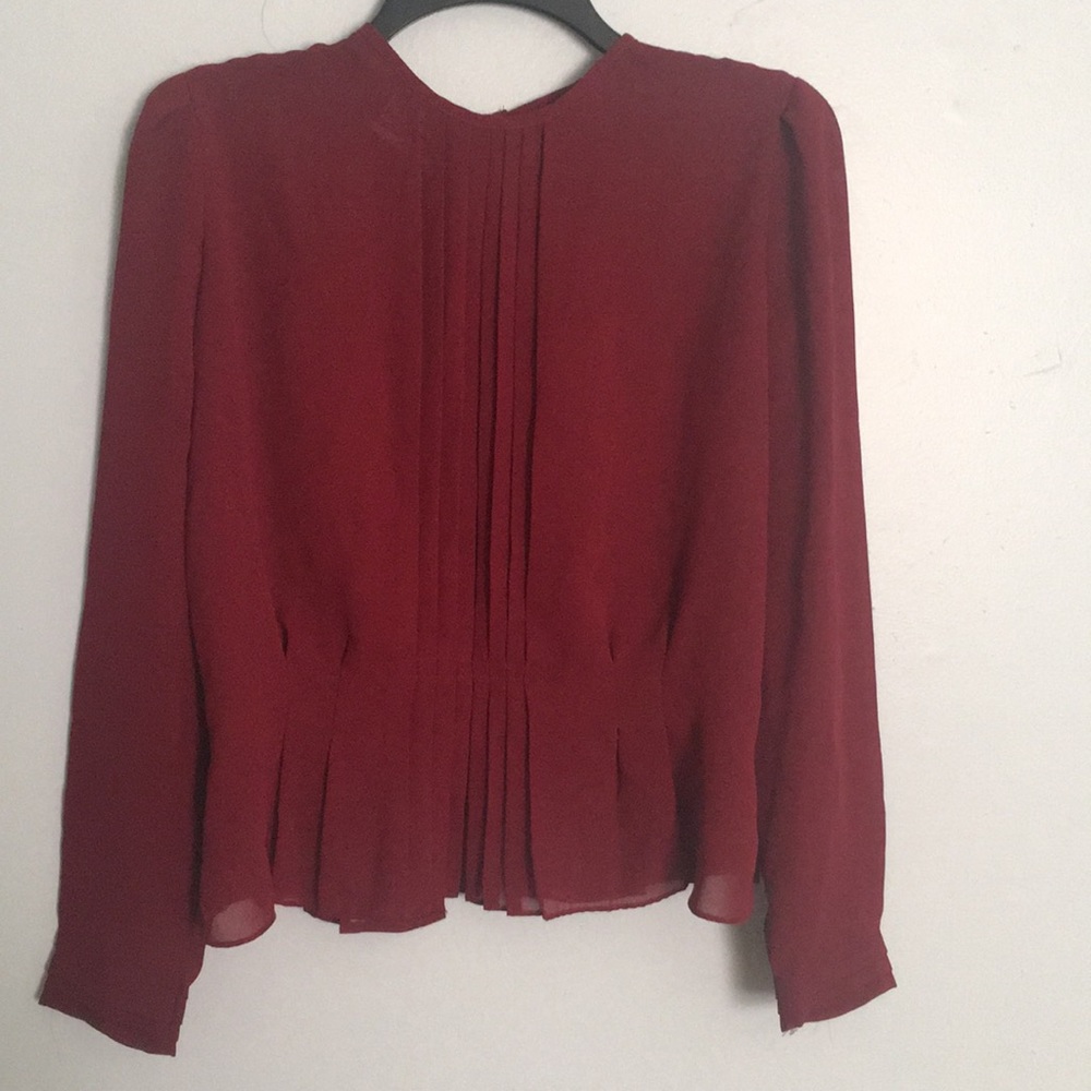 Sheer Burgundy Blouse